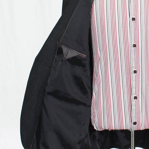 Van Heusen 50R Gray Check Polyester 2-Button Sport Coat Blazer Jacket P2… - Picture 9 of 11